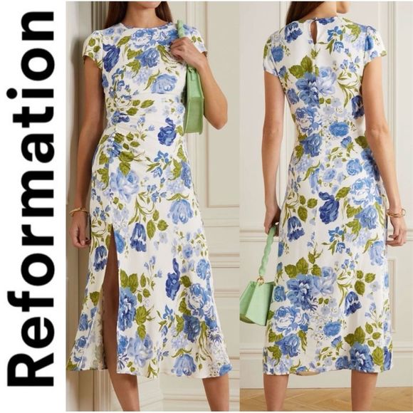 Reformation Dresses & Skirts - NWT Reformation Fraiser Floral Print Crepe Midi Dress